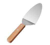 Pala per pizza in acciaio inox, con manico in legno, spatola triangolare in acciaio inox con manico in legno, spatola da cucina, utensile da cucina per servire torte, spatola per dessert