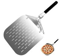 Pala per pizza in alluminio da 33 cm, perforata con manico lungo pieghevole, forno per pizza e accessori da forno per cottura, pane e pasticcini, spatola professionale per pizza per forno interno ed