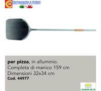 Pala per Pizza in Alluminio Forno a Legna Gas Elettrico 32x34x 159 cm Con Manico