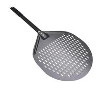 Pala per pizza in alluminio perforato da 12 pollici con manico rimovibile | Pala antiaderente per cottura e spatola per girare(12 inch 109cm)