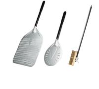 Pala per Pizza Pala for Pizza da 12/13/14 Pollici con Set di spazzole for Forno, Pala for Girare la, Perforata, for Rettangolare(9inch 13inch Brush)