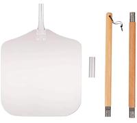 Pala Per Pizza Pala for pizza in metallo antiaderente da 12/14 pollici con manico in legno, vassoio di trasferimento for sollevare torte, for la cottura fatta in casa e pane(Two handle 87.8cm)