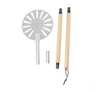 Pala per pizza professionale, pala per pizza perforata in acciaio inox, con manico in legno rimovibile, per cucinare all'aperto, accessori da forno, 23 cm, 9 pollici