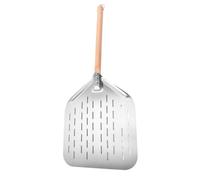 Pala Per Pizza - Spatola Per Pizza In Acciaio Inossidabile Da 12 Pollici | Pala Per Tornire Perforata, Utensile Per Girare Il Forno Con Manico In Legno, Per Trasferire Il Pane Artigianale Per