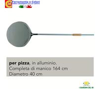 Pala per Pizza Tonda Forno a Legna Diametro 40 cm 164 cm Con Manico in Alluminio