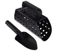 Pala per sabbia e pala, accessorio di ricerca per metal detector per adulti e adulti, filtro per sabbia, caccia al tesoro e scavo in spiaggia e altro, nero