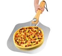 Pala Pizza Alluminio Con Vetro Di Manico IN Legno Paletta Peel Brotschieber