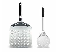 Pala Pizza Forata Alluminio 32x32 manico pieghevole + Paletta ruota pizza 8"