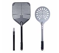 Set 2 Pcs.- Pala per pizza forata 35 x 30 + Paletta Pizza In Alluminio 20 Cm., progettate per una migliore pizza al piatto, Paletta ruota Pizza, Pala pizza Professionale - pala per forni - Orso Chef