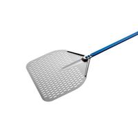 Gi.Metal Pala per Pizza Professionale extra leggera (Peso 0.426 Kg), Manico lungo 60 cm, Testa in Alluminio anodizzato neutro - Linea Azzurra A -30RF/60