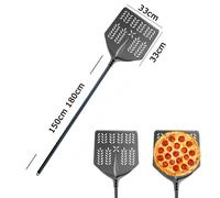 Pala pizza quadra forata alluminio duro 33x33cm manico 150cm oppure 180cm