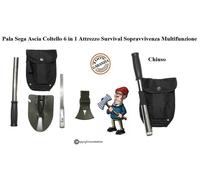 Pala Sega Ascia Coltello 6 in 1 Attrezzo Survival Sopravvivenza Multifunzione