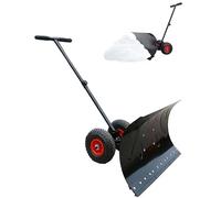 Pala spingi-neve regolabile con ruote - Design a doppia impugnatura for la rimozione della neve da vialetti, cortili e marciapiedi(Single-Handle)
