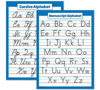 Palace Learning ABC Alphabet - Cursive Chart & Manuscript Poster - Set di 2 poster laminati (laminato, 18 x 24)