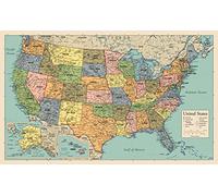 Palace Learning Poster con mappa degli Stati Uniti d'America, colore: verde/a colori