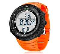 PALADA Orologio sportivo digitale da uomo, impermeabile, con retroilluminazione a LED, Arancione Dright, sport, lavoro, vita quotidiana