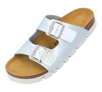 Palado Pantofole da donna Corfu PL laccate, realizzate in Spagna, elegante design laccato, soletta in pelle scamosciata, comodo plantare morbido, suola in EVA, blu ghiaccio, 42 EU