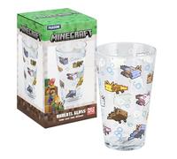 Paladone, Bicchiere con Axolotl di Minecraft da 400 ml, con licenza ufficiale, in vetro, per giocatori, regalo divertente, merchandising del gioco
