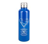 Paladone Borraccia in metallo blu Superman, con licenza ufficiale DC Comics, 500 ml, in acciaio inox, isolata, riutilizzabile, per scuola, sport, lavoro