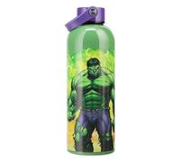 Paladone Borraccia Marvel Hulk in acciaio inossidabile con anello per il trasporto, 500 ml, isolata per mantenere le bevande calde o fredde, con licenza ufficiale