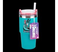 Paladone - Borraccia termica Fortnite da 600 ml con cannuccia, blu, per bevande calde e fredde, tè e caffè, idea regalo per ragazzi, licenza ufficiale