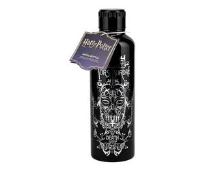 Paladone Borraccia termica in acciaio inox da 500 ml con licenza ufficiale Mangiamorte di Harry Potter, riutilizzabile, design Dark Arts con maschera Bellatrix Lestrange per scuola, sport, lavoro