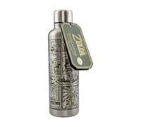 Paladone - Borraccia unisex, basata sulla serie Legend of Zelda, con coperchio a prova di fuoriuscite e perdite, ideale per scuola, ufficio, lavoro, attività all'aperto, argento, 500 ml