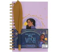 Paladone Wish Asha - Set regalo di cancelleria con licenza ufficiale Disney Princess, diario dei compiti e delle attività, per ragazze, include penna d'oca