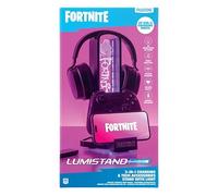 Paladone Fortnite - Supporto per cuffie 3 in 1 e stazione di ricarica tecnologica con supporto per console controller e 2 porte USB-C, pannello luminoso RGB che cambia colore, regalo con licenza