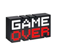 Game Over Lampada con scritta, nera, trasparente, stampata, 100% plastica, in confezione regalo