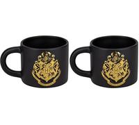 Paladone - Grande tazza Hogwarts con stemma in rilievo nero e oro, da 400 ml, per caffè, tè o cioccolata calda, merchandising e regalo per i fan, licenza ufficiale Harry Potter (Confezione da 2)