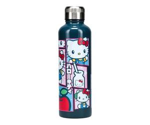 Paladone Hello Kitty - Borraccia Sanrio in metallo colorato con licenza ufficiale, colore rosa e blu, bicchiere da viaggio a prova di perdite, adatto per portabicchieri standard, regalo e decorazione