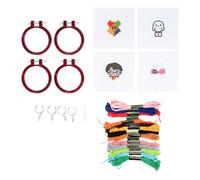 Paladone Kit per Principianti di Ricamo Harry Potter 4 Pezzi Kit per Ricamo Stampato - Quattro Design Magici - Attività Facile e Divertente per i Fan - Modello Stampato per il Ricamo a Croce Cresta di Hogwarts Hedwig Harry Potter e Occhiali Luna Lovegood