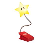 Paladone Lampada da lettura Super Mario Super Star con clip - Lampada LED con braccio flessibile, alimentazione a batterie, prodotto ufficiale Nintendo