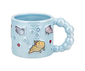 Paladone Minecraft Axolotl Bubble-Shaped Embossed Mug, 400ml Ceramic, Officially
