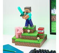Paladone Minecraft Steve Diorama Lampada LED Action Figure per Bambini - PP9463MCF