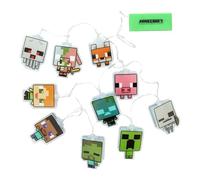Paladone Minecraft - Stringa di luci con 10 personaggi LED tra cui Creeper, Steve, Piglin e altri, con licenza ufficiale, decorazione per camera da letto per ragazzi, ragazze, adolescenti, bambini