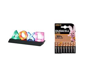 Paladone PP4140PS Lampada Playstation Icons + Duracell LR03 MN2400 Plus AAA, Batterie Ministilo Alcaline