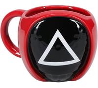 Paladone Tazza 3D Squid Game Masked Men - Prodotto con licenza ufficiale Netflix, con cappuccio e maschera triangolare, regalo per i fan dei Squid Games, 500 ml