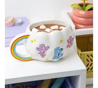 Paladone, Tazza a forma di nuvola con manico ad arcobaleno degli orsetti del cuore, in ceramica, da 450 ml, con licenza ufficiale, per bevande calde, tè, cioccolata calda, per fan cultura pop retrò