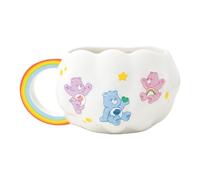 Paladone, Tazza a forma di nuvola con manico ad arcobaleno degli orsetti del cuore, in ceramica, da 450 ml, con licenza ufficiale, per bevande calde, tè, cioccolata calda, per fan cultura pop retrò
