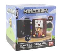 Paladone, Tazza di Minecraft che si modifica con il calore con Nether e Steve, con licenza ufficiale, tazza da caffè in ceramica, si trasforma con bevande calde, prodotto della cultura pop, 300 ml