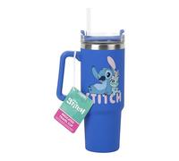 Paladone, Tazza termica da viaggio blu con cannuccia di Stitch della Disney, da 900 ml, con licenza ufficiale, con manico, per tè freddo o caffè, prodotto della cultura pop per i fan