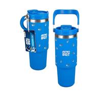Paladone Tumbler Termico Astro Bot da 900 ml con Maniglia e Cannuccia, Base Stretta per Portabicchieri Auto, Prodotto Ufficiale