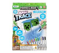 Paladone, WeCool Magic Trace Starter Pack, Set ufficiale Minecraft da colorare con luce, con 16 pagine da ricalcare, 10 pennarelli a doppia punta, 1 Glow Grip per rivelare le linee, dai 6 anni in su