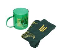 Wicked Paladone Movie - Set regalo con tazza e calzini in vetro con licenza ufficiale Disney per i fan malvagi, tazza verde colorata Defy Gravity e calzini alla caviglia Cozy Emerald City
