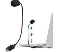 PALADOU Mini microfono USB per laptop, microfono per computer desktop, microfono a condensatore con collo d'oca e pulsante muto, compatibile con PC e Mac, Plug & Play, per riunioni, chiamate,
