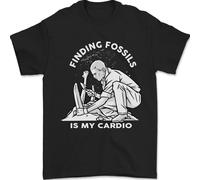 Palaeontology Alla Ricerca Fossils Is My Cardio T-Shirt 100% IN Cotone