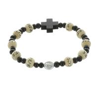 Palais du Rosaire Bracciale decenniere con scritta Lourdes su perle di legno, bracciale decenniere - Culto cristiano in legno, Legno