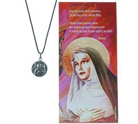 Palais du Rosaire Collana di Santa Rita in corda con preghiera, collane e catene fantasia, culto cristiano cattolico in plastica, Plastica